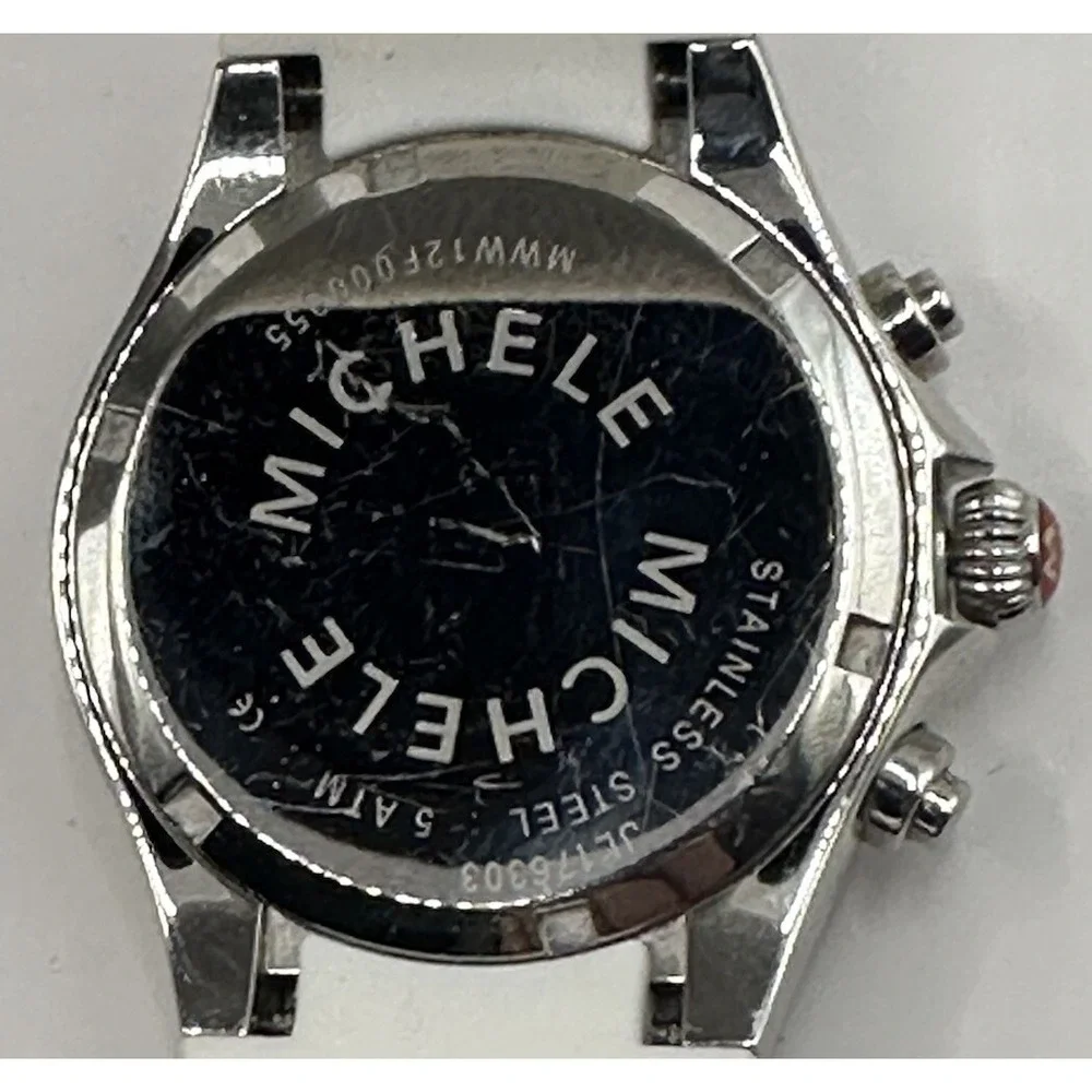 Michele MWW12F000055 Women's Analog Watch Zebra Dial Silver Tone‎ Black & White